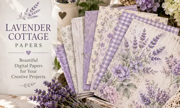 Sample Image of the Digital Papers in the Lavender Cottage Collection