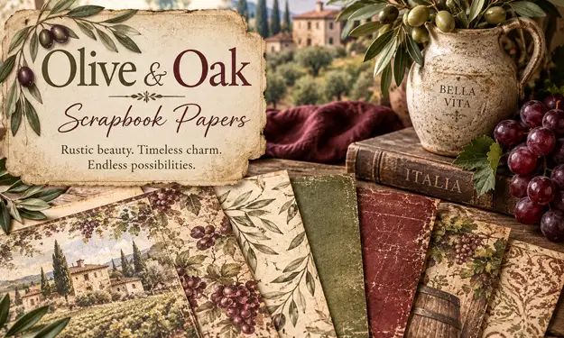 Sample Image of the Digital Papers Olive & Oak Inspired by the Tuscan Countryside