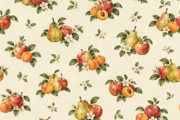 Country Farmhouse Digital Paper - Peaches and Pears