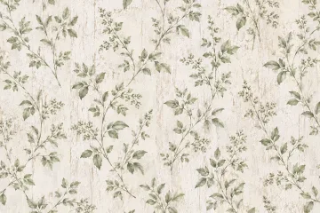 Cream Background Paper with Green Foliage