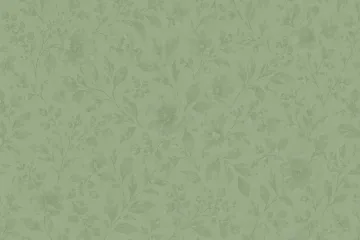 Eucalyptus Green Paper with Faded Floral Design