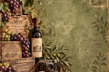 Olive & Oak Wooden Boxes, Camera, Wine Bottle Digital Scrapbook, Journal, Card Paper