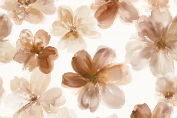 Large Mocha Brown Cream Flowers 2