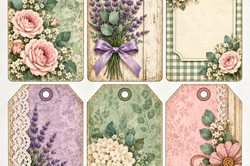 Six Floral, Gingham Tags