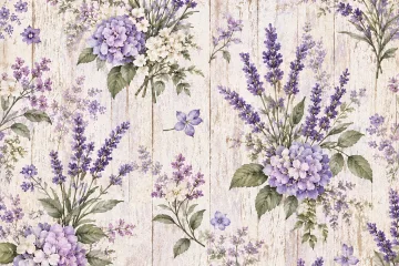 Large Lavender Bouquet Floral Paper