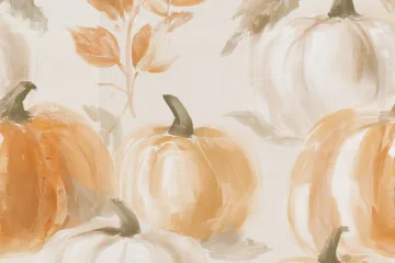 Soft Cream and Orange Pumpkin Scrapbook Paper - Boutique Scrapbook Papers